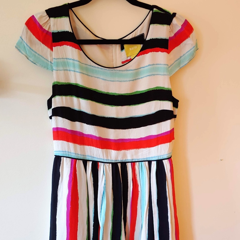 Anthropologie Maeve Colorful Striped Dress